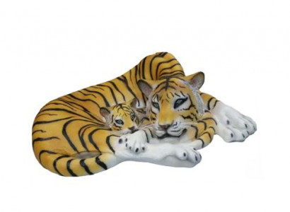 Geopard Dekorative Statue Garten Statuen 35x80cm Handarbeit Figur Plastik Neu