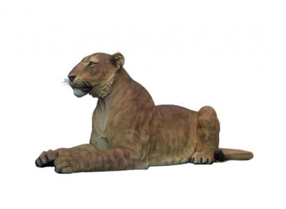 Dekoration Garten Figuren Tier Statue Skulptur Löwin Deko Statuen Figur 70x170cm