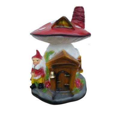 Skulptur Pilz Haus Statue Garten Figuren 75cm Statuen Skulpturen Figur Neu