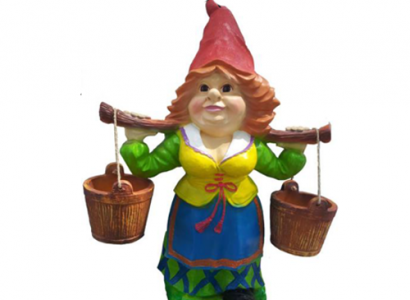 Garten Zwerg 73cm Garten Dekoration Figuren Statuen Figur Frau Wasser Neu