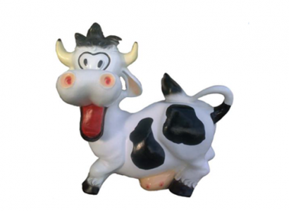 Dekoration Garten Plastik Figuren Handbemalte Figur Statue Lustige Kuh 40cm Neu