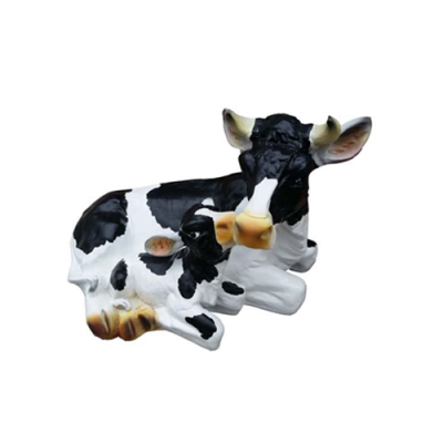 Dekoration Garten Plastik Figuren Handbemalte Figur Statue Lustige Kuh 36cm Neu