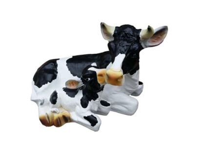 Dekoration Garten Plastik Figuren Handbemalte Figur Statue Lustige Kuh 36cm Neu