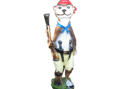 Modern Design Frettchen Pirat Garten Kunststoff Dekoration Deko Skulptur 60cm