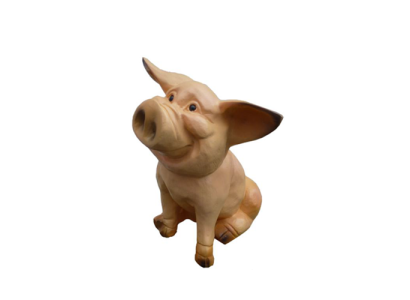 Garten Tier Skulptur Schwein Figur Statuen Skulpturen Statuen Figuren Braun 38c