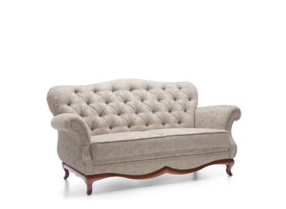Zweisitzer Chesterfield Couch Sofa Möbel Wohnzimmer Textil Sitzpolster