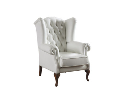 Ohrensessel Leder Einsitzer Chesterfield Couch Sofa Polster Möbel Neu