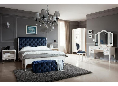 Schlafzimmer Set Designer Chesterfield Bett Nachttische Kommode Schrank Möbel