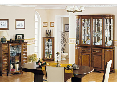 Komplett Wohnzimmer Vitrine Kommode Tisch Vitrinen Esszimmer Set 4-Teilig