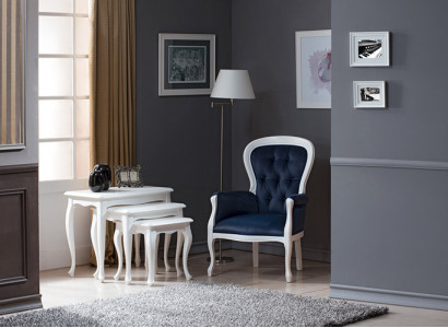 Chippendale Sessel Ohrensessel Sofa mit Fußhockern Set Hocker Klavierhocker Neu