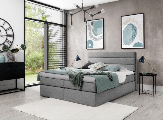 Weiß Bett Boxspringbett 180x200 Schlafzimmer Design Doppel Hotel Modern Möbel