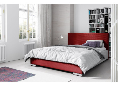 Bettrahmen Doppelbett Bett Rot Ehebett Betten Polsterbett Modern Polyester 180cm