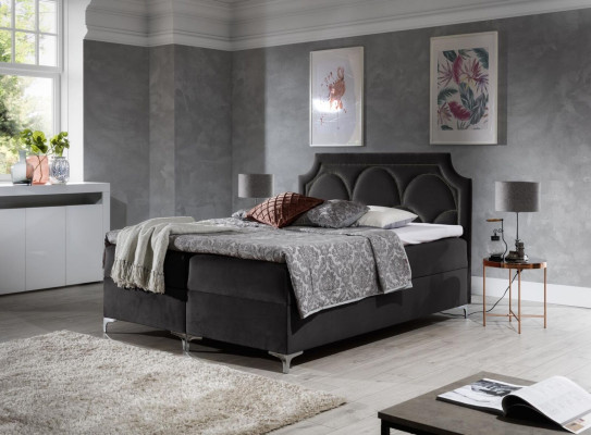 Doppel Hotel Polsterbett Bett Schlafzimmer Betten Boxspringbett Textil Design