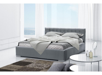 Bettrahmen Doppelbett Modern Ehebett Betten Polsterbett Grau Schlafzimmer 160 cm