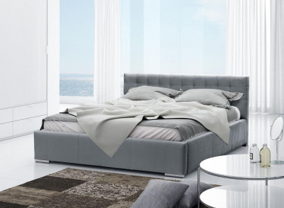 Bettrahmen Doppelbett Modern Ehebett Betten Polsterbett Grau Schlafzimmer 160 cm