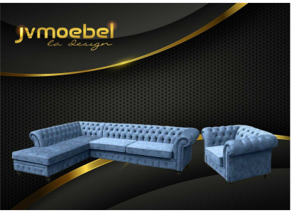 Ecksofa Sofa Couch Polster Chesterfield Design Luxus Möbel Garnitur