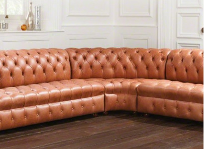 Wohnlandschaft Ecksofa Chesterfield Leder Ecksofa Couch Polster Ecke
