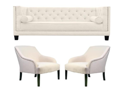 Weiß Chesterfield Sessel xxl Big Textil Stoff Couchen Kreative Möbel Neu Sofas