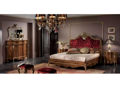 Schlafzimmer Möbel 5tlg. Set Bett 2x Nachttisch Kommode Klassisch Holz