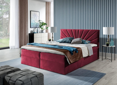 Boxspringbett Doppelbett Bett mit Bettkasten Ehebett Betten Polsterbett Rot Neu