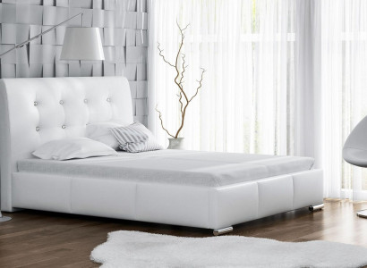 Ehebett Bettrahmen Betten Polsterbett Doppelbett Weiß Polyester Zeitgenössisch