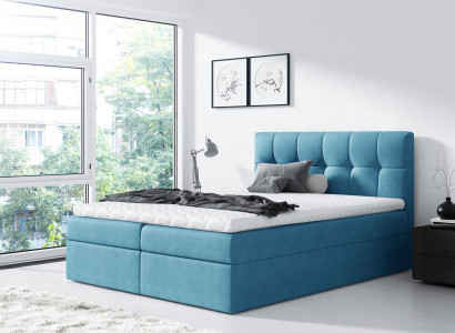 Bett Ehebett Boxspringbett Doppelbett Modern Blau Schlafzimmer Betten 160x200