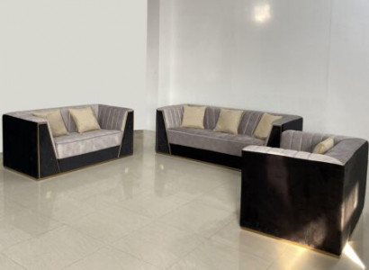 Medusa Sitzmöbel Couch Garnitur Stoff Sofa Couchen Möbel Einrichtung 3tlg