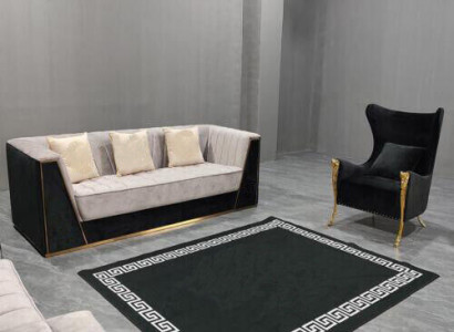 Sofagarnitur Couch Set 3+1 Sitz Möbel Gruppe Garnitur Sets Medusa 2tlg