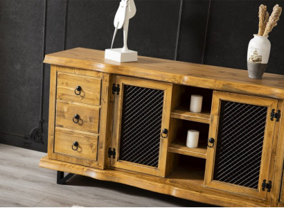 Holz Sideboard Kommode Schrank Anrichte Lowboard 190cm Schränke Regale