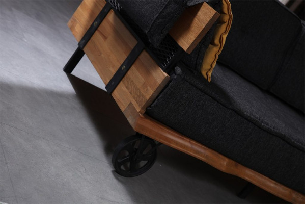 Couch Loft Polster Ecksofa Möbel auf Rädern Ecksofas Eckgarnitur Sofa 2tlg.