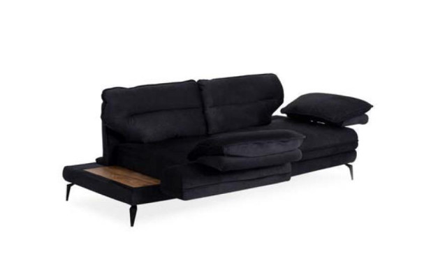 Multifunktion Couch Samt Schwarz Dreisitzer Couchen Design Möbel Stoff