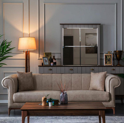 Dreisitzer Bequeme Sofa Italienisches Design Couchen Möbel Sofas Couch