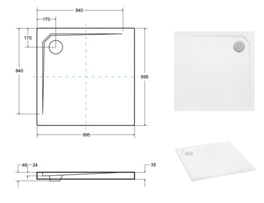 Duschwanne Duschtasse Dusche Acrylwanne Brausewanne Flach