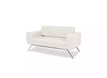 Weißer Luxus Zweisitzer Luxus Couch Textil Stoff Büroeinrichtung Möbel