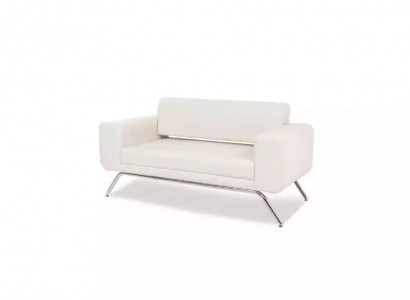 Weißer Luxus Zweisitzer Luxus Couch Textil Stoff Büroeinrichtung Möbel