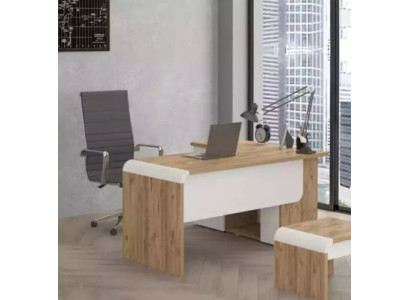 Brauner Eckschreibtisch Büromöbel Design Schreibtisch Chefschreibtisch