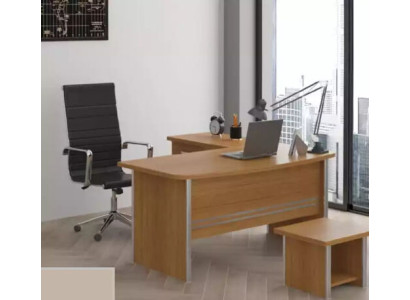 Hellbrauner Eckschreibtisch Büromöbel Luxus Office Einrichtung Design