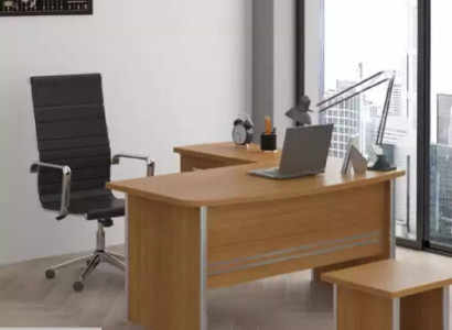 Hellbrauner Eckschreibtisch Büromöbel Luxus Office Einrichtung Design