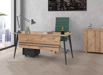 Tisch Büro Set Garnitur Schreibtisch mit Aktenschrank Komplett 2tlg