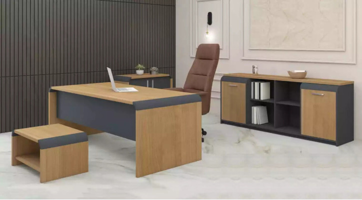 Großes Arbeitszimmer Set Schreibtisch Kommode Couchtisch Komplettes