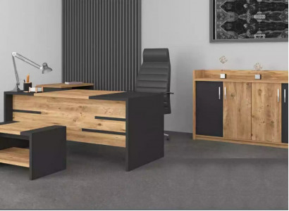 Büromöbel Set Büro Garnitur Schreibtisch Schrank Stil Modern Neu 4tlg.