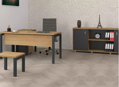 Büro Einrichtung Schreibtisch Aktenschrank Schrank Couchtisch 2tlg Set