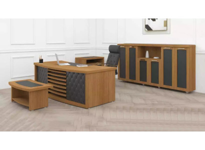 Design Büro Set Luxus Holz Möbel Schreibtisch Schrank Einrichtung 4tlg