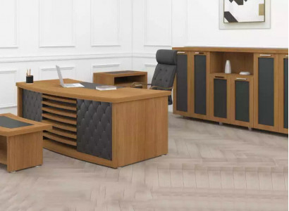 Design Büro Set Luxus Holz Möbel Schreibtisch Schrank Einrichtung 4tlg