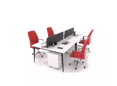 Großer Weißer Arbeitstisch Schreibtischensemble Büroeinrichtung Modern