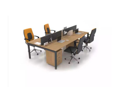 Großer Schreibtisch Büroeinrichtung Team Tisch 4 Personen Büromöbel