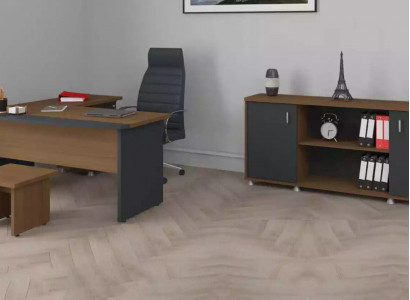 Klassische Holzmöbel Büro Set Eckschreibtisch Arbeitszimmermöbel