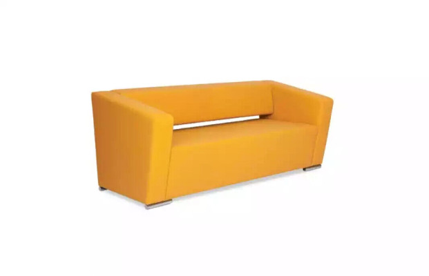 Oranger Dreisitzer Büromöbel Arbeitszimmer Couch Luxus Textilsofa