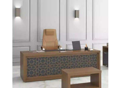 Klassischer Schreibtisch Arbeitszimmer Tisch Holzmöbel Office 220x90cm