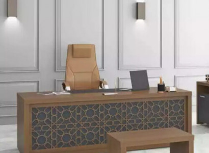 Klassischer Schreibtisch Arbeitszimmer Tisch Holzmöbel Office 220x90cm